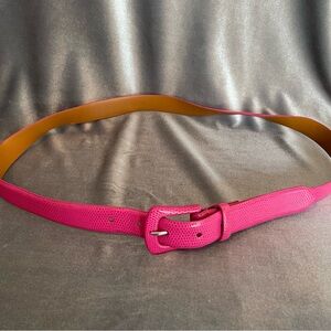 Vibrant Pink Leather Belt